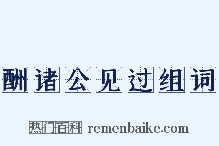 酬诸公见过组词是什么意思的图片